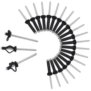 40PCS Black Tri-Grip Aluminum Mounting Rivet