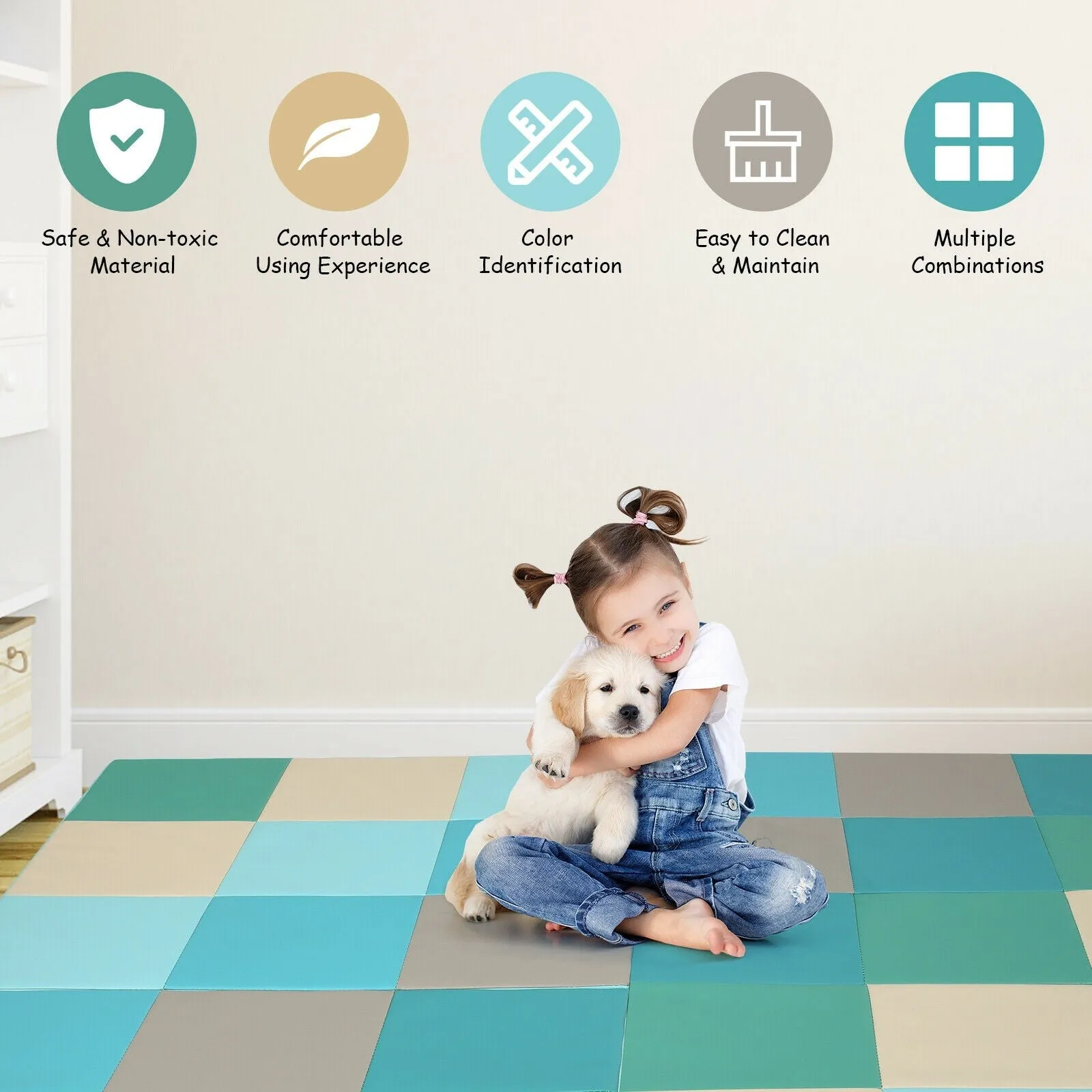 58" Foldable Foam Play Mat