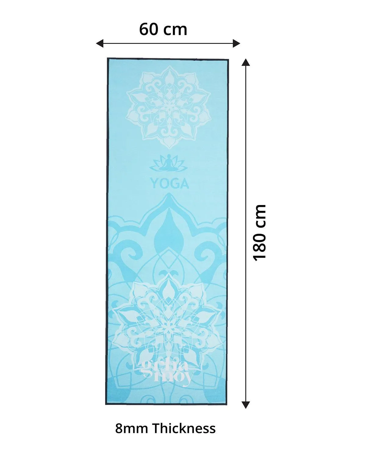 8mm Blue Mandala Yoga Mat Online | Grhamoy