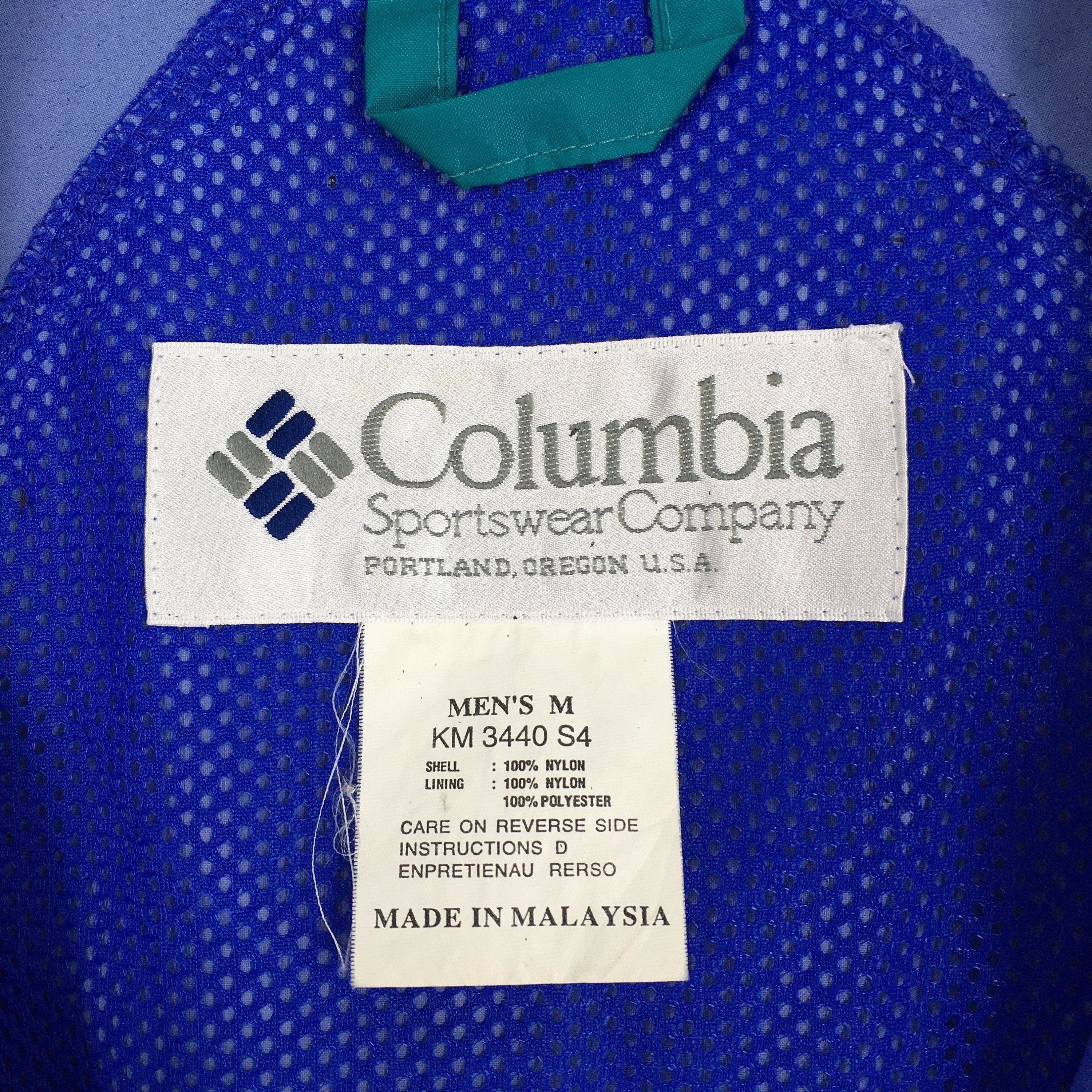 Columbia Windbreaker Anorak Blue Hoodie Jacket Medium
