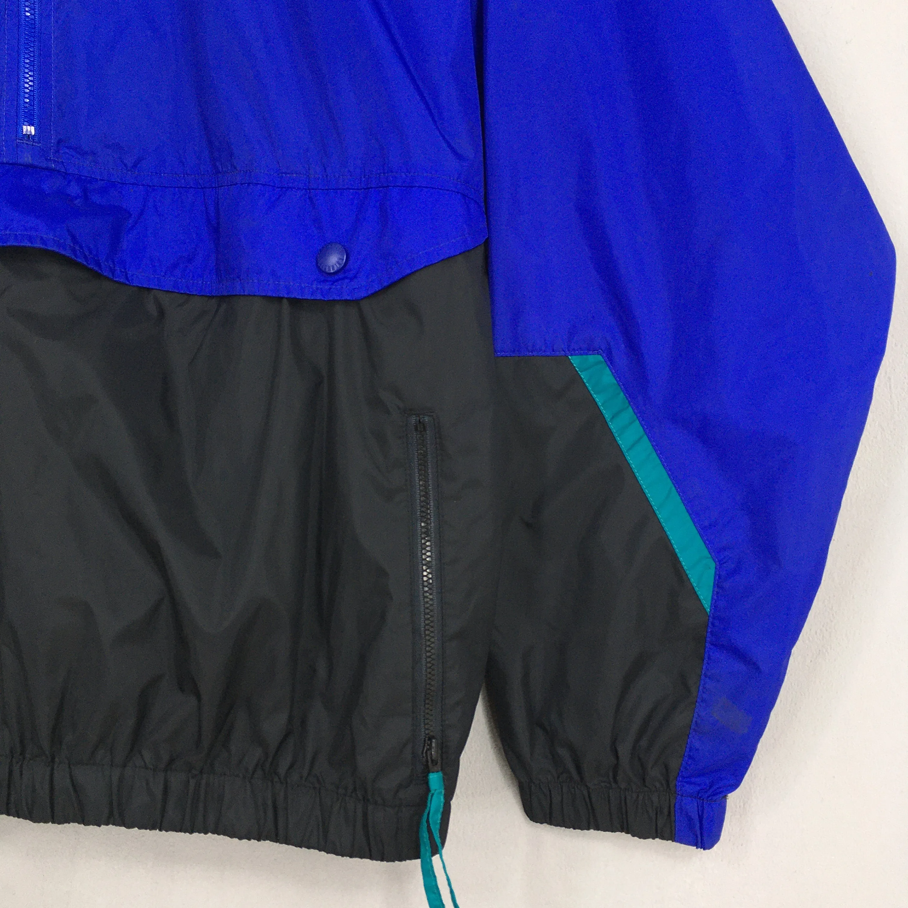 Columbia Windbreaker Anorak Blue Hoodie Jacket Medium