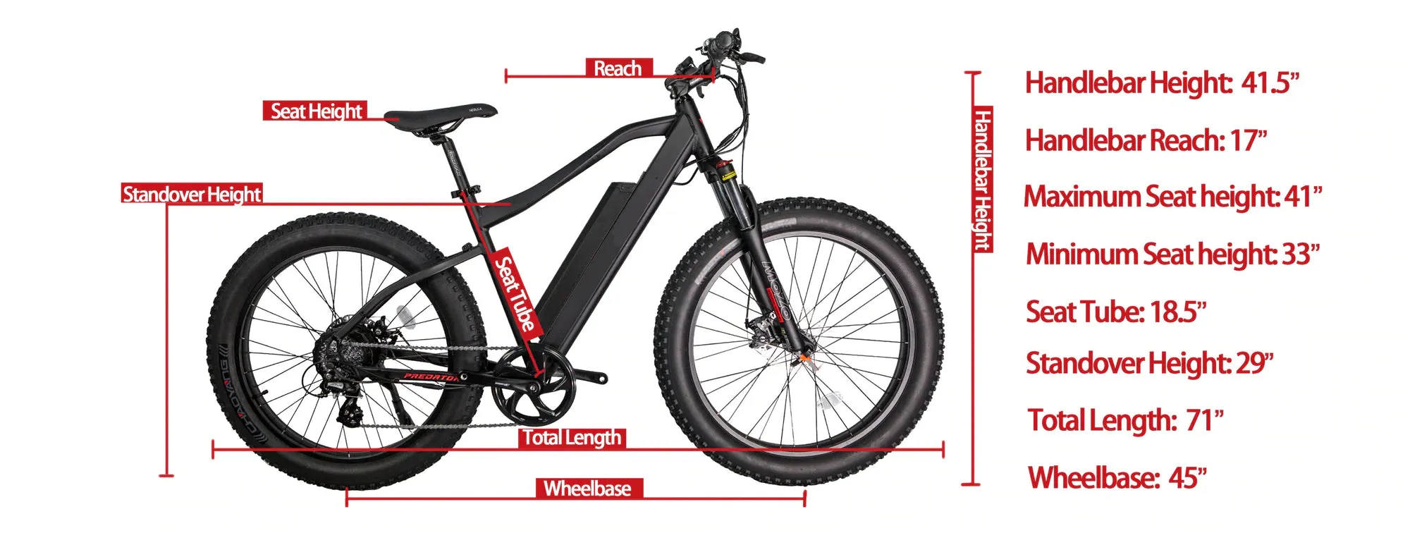 GlareWheel EB-PR Fat Tire 26" Aluminum Frame Suspension Fork Electric Mountain Bicycle