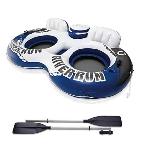 Inflatable Dual Purpose Kayak Paddles Boat Oars & 2 Person Pool Tube Float