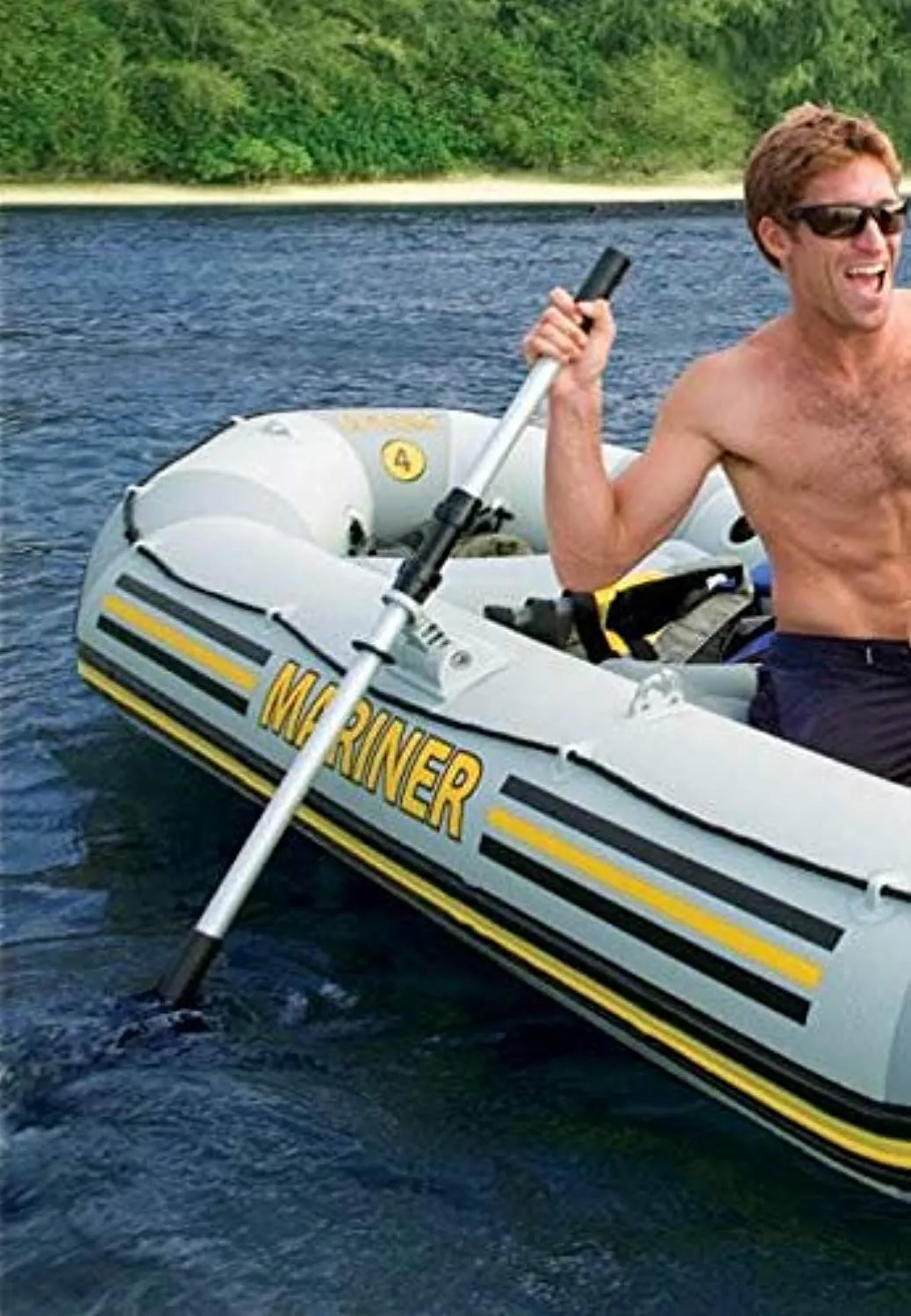 Inflatable Dual Purpose Kayak Paddles Boat Oars & 2 Person Pool Tube Float