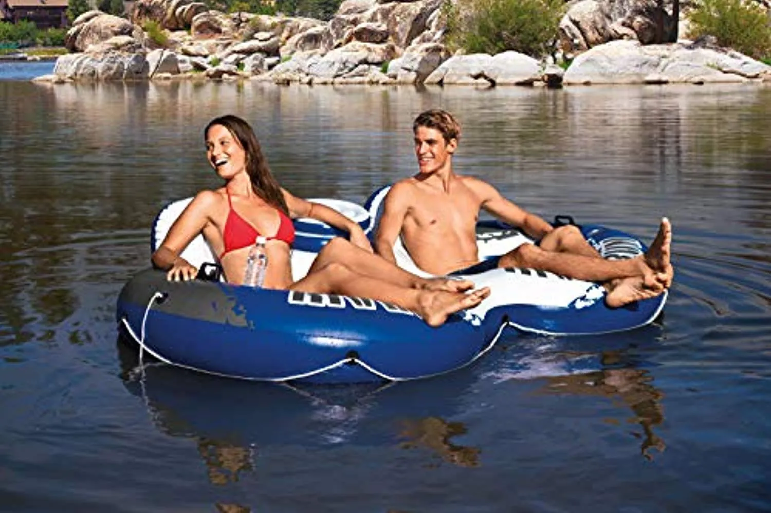 Inflatable Dual Purpose Kayak Paddles Boat Oars & 2 Person Pool Tube Float