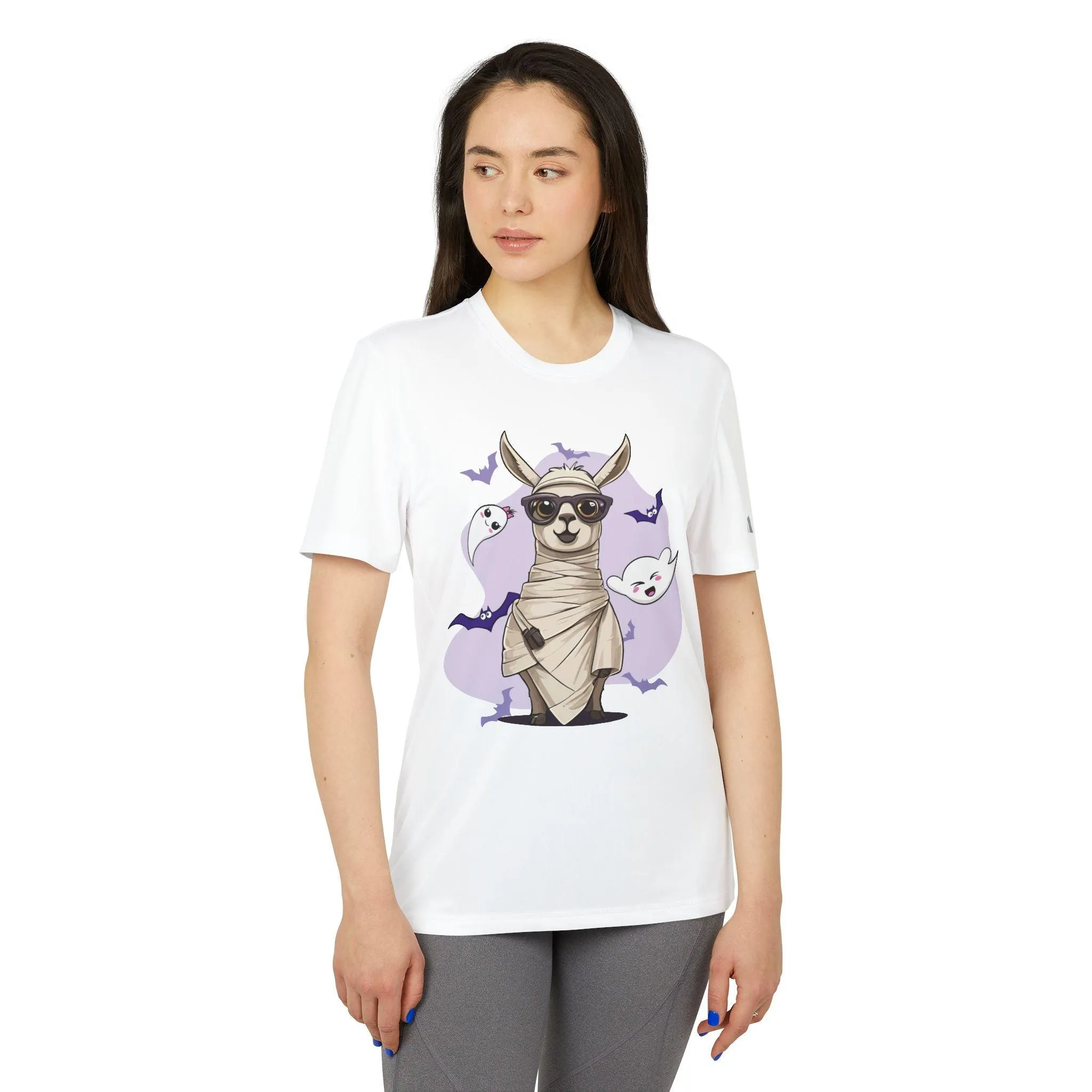 Llama Wrapped Halloween Adidas Unisex Sport T-shirt