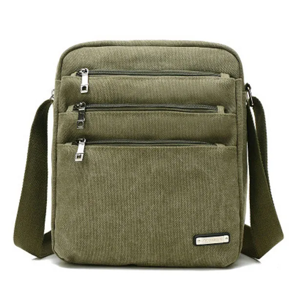Men Canvas Outdoor Crossbody Bags Leisure Multi-Function Shoulder