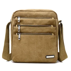 Men Canvas Outdoor Crossbody Bags Leisure Multi-Function Shoulder