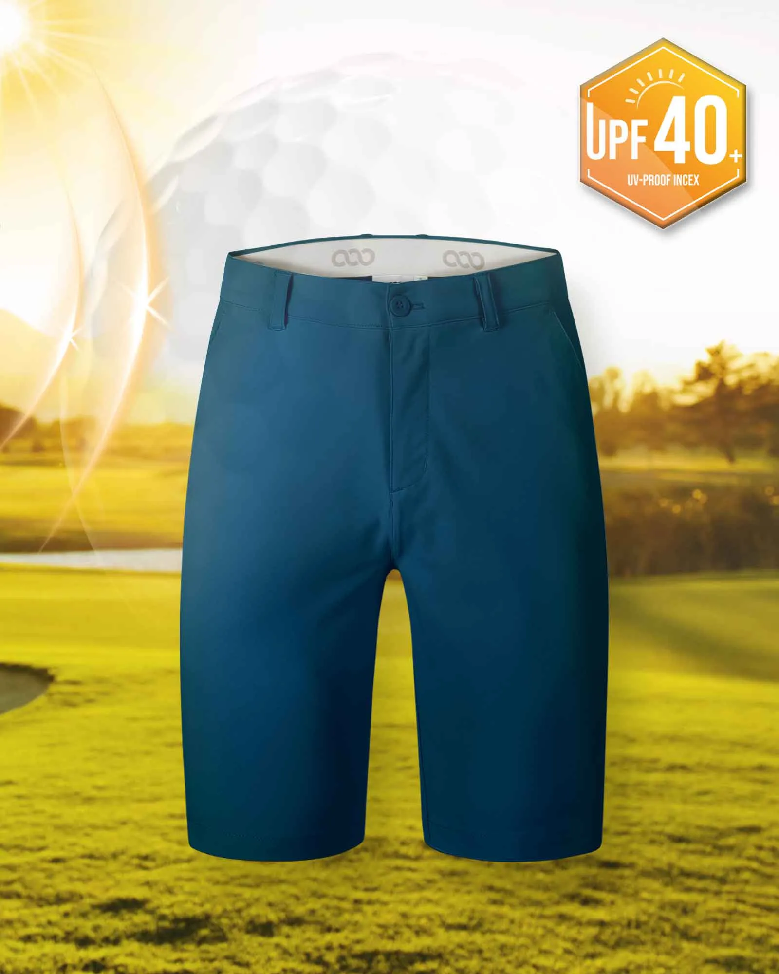 Men's 10" UPF 40  Water-Resistant Golf Shorts with 5 Pockets