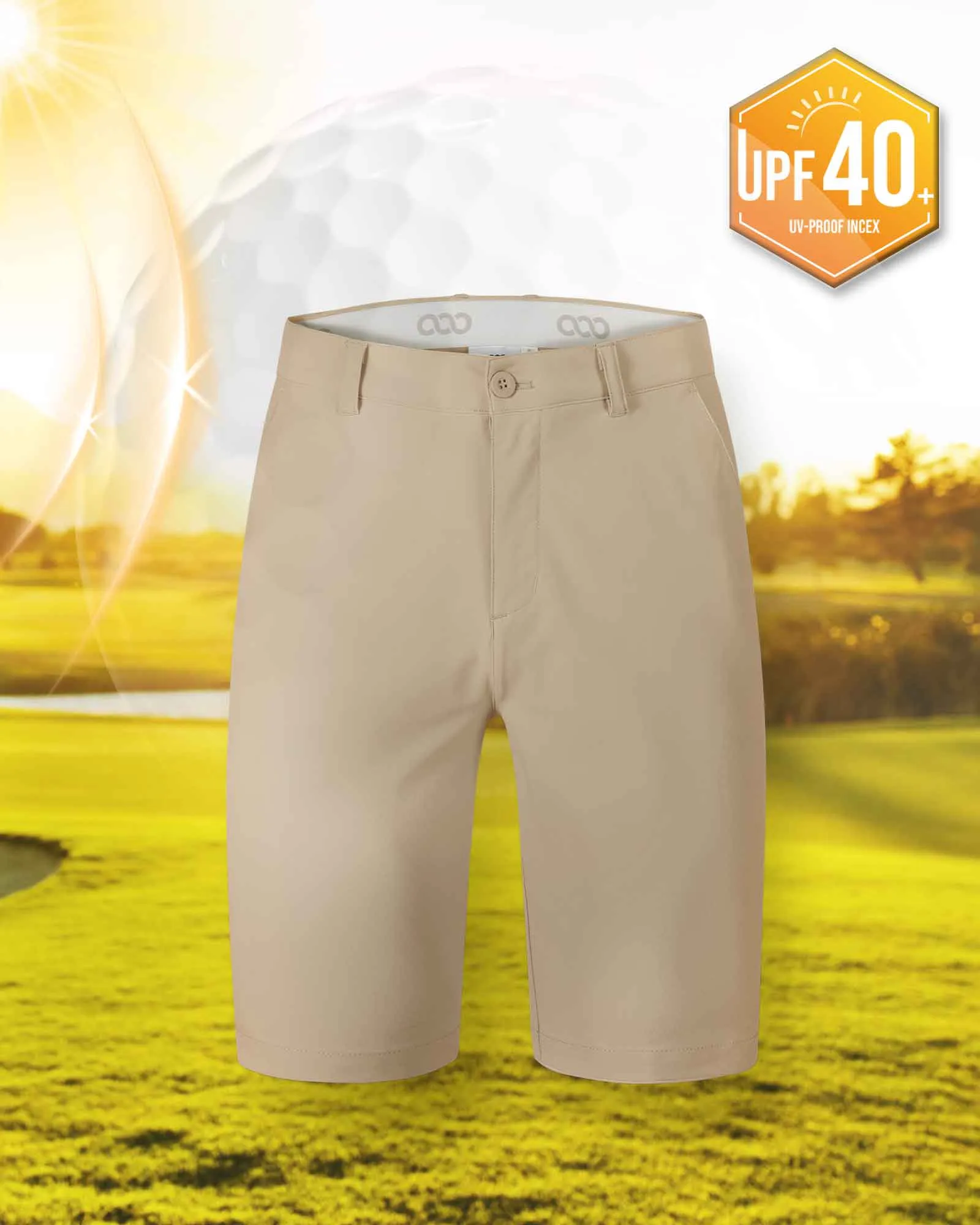 Men's 10" UPF 40  Water-Resistant Golf Shorts with 5 Pockets