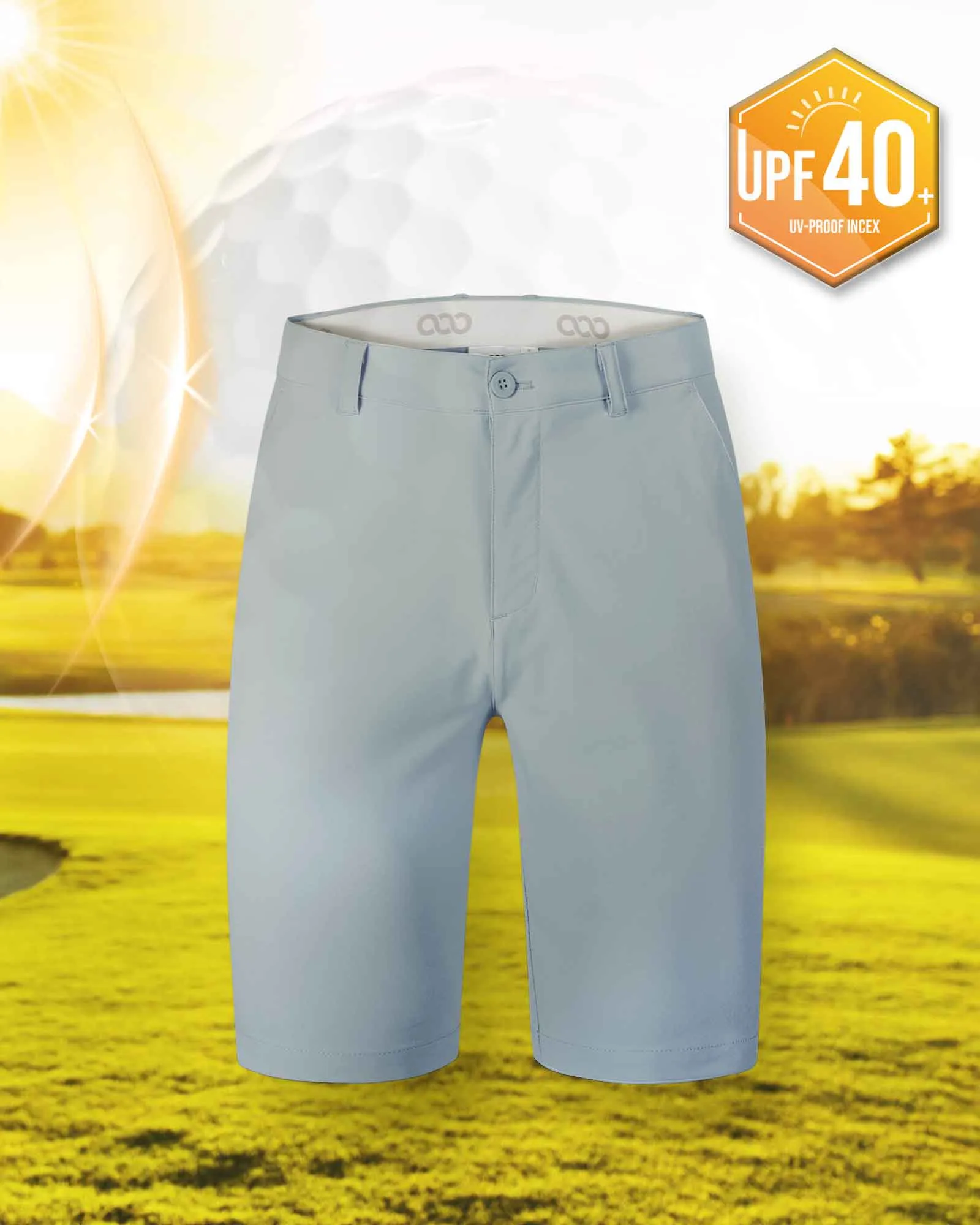Men's 10" UPF 40  Water-Resistant Golf Shorts with 5 Pockets