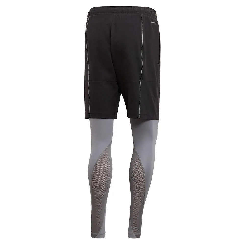 Men's 2in1 Tennis Short Black and Grey Three