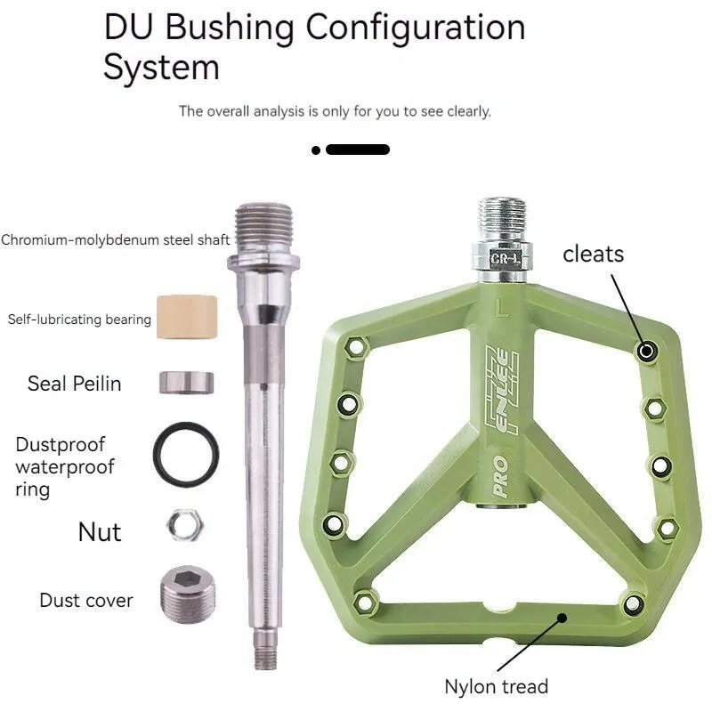 Mountain Bike Ultra Light Nylon Platform Pedal For Bicycle Footrest Clipless Pedals Flat Bearing Footrest Mtb Foot Rest Cycling