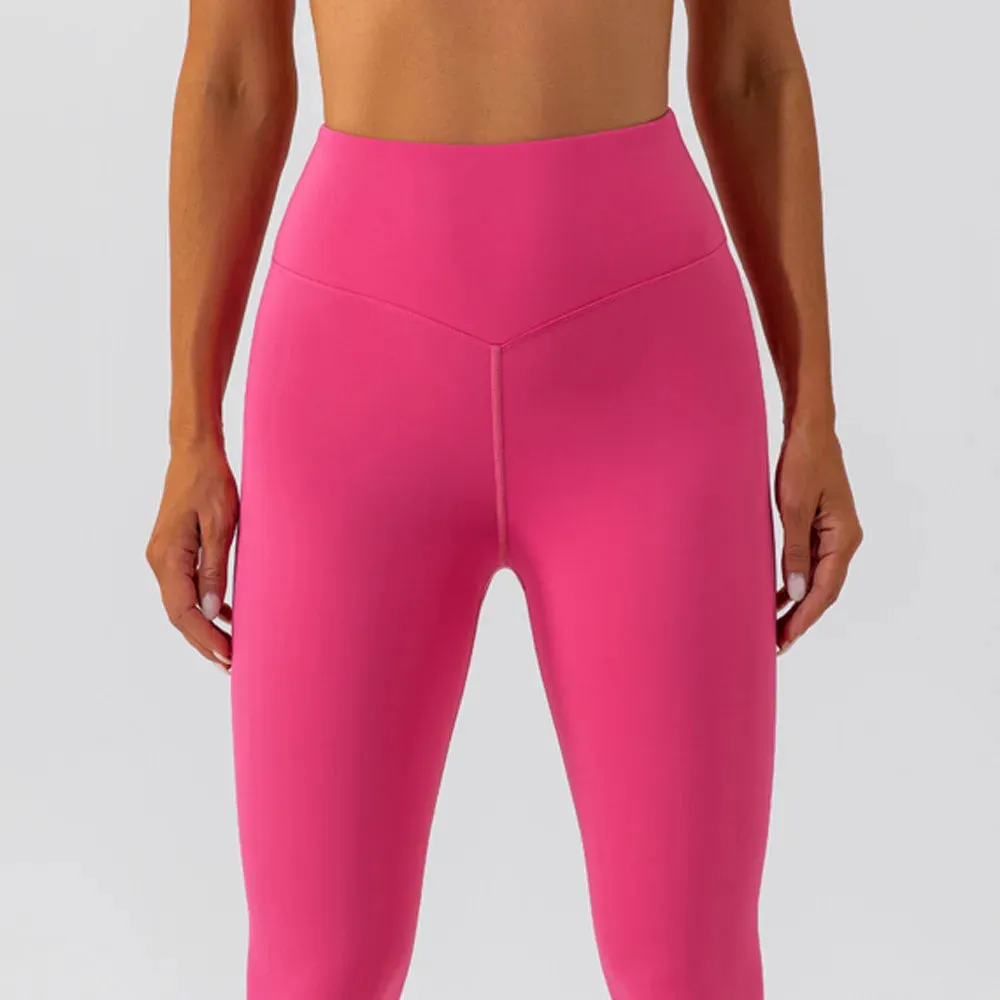 New Design High Waist Female Yoga Leggings Suit Soft Stretchy Sports Pants for Running and Outdoor Activities