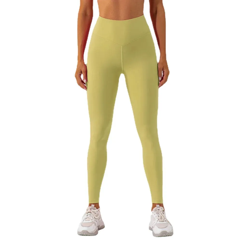 New Design High Waist Female Yoga Leggings Suit Soft Stretchy Sports Pants for Running and Outdoor Activities