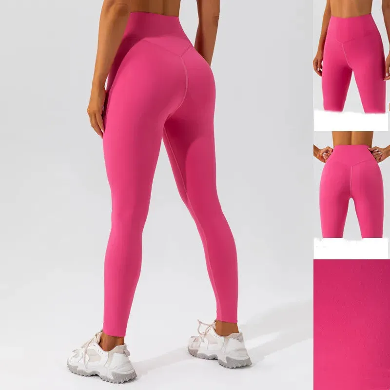 New Design High Waist Female Yoga Leggings Suit Soft Stretchy Sports Pants for Running and Outdoor Activities