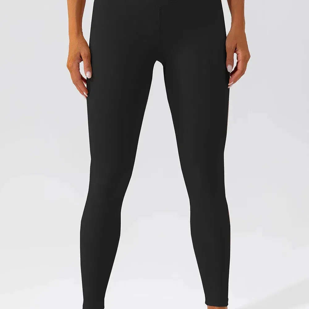 New Design High Waist Female Yoga Leggings Suit Soft Stretchy Sports Pants for Running and Outdoor Activities
