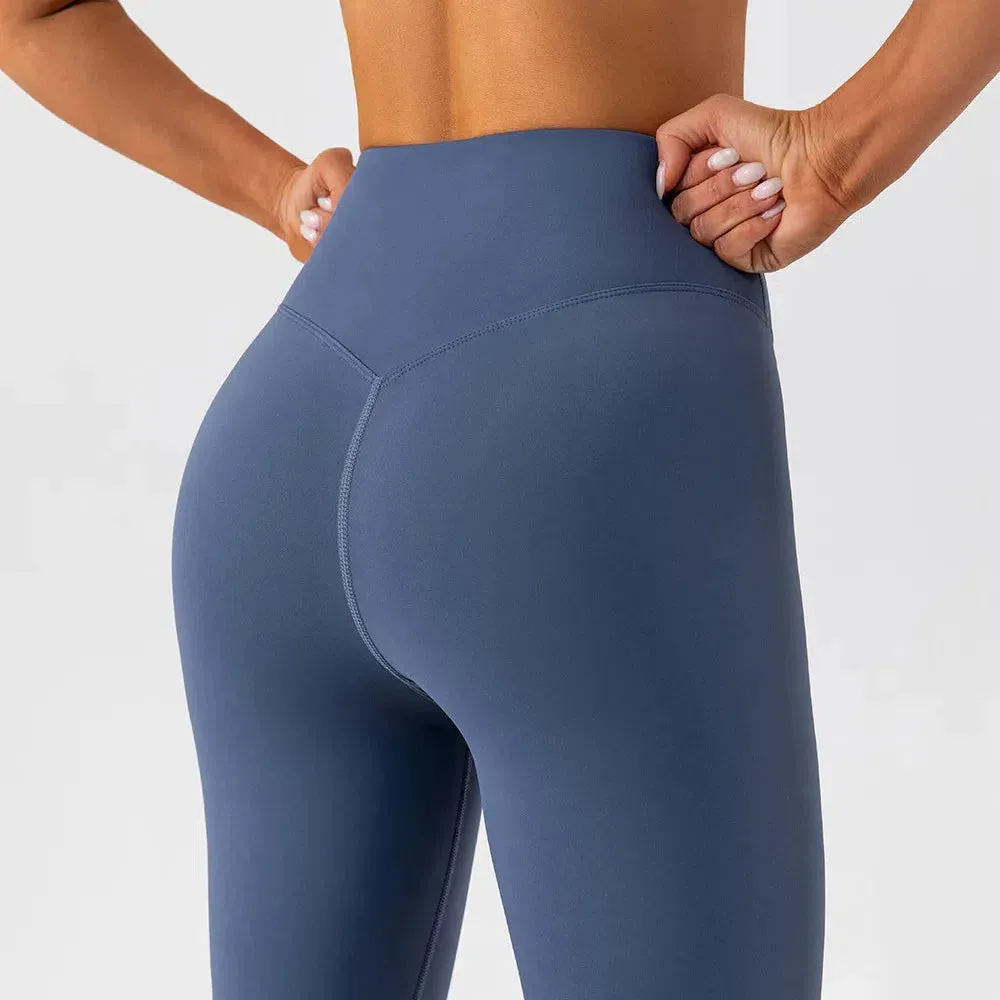 New Design High Waist Female Yoga Leggings Suit Soft Stretchy Sports Pants for Running and Outdoor Activities