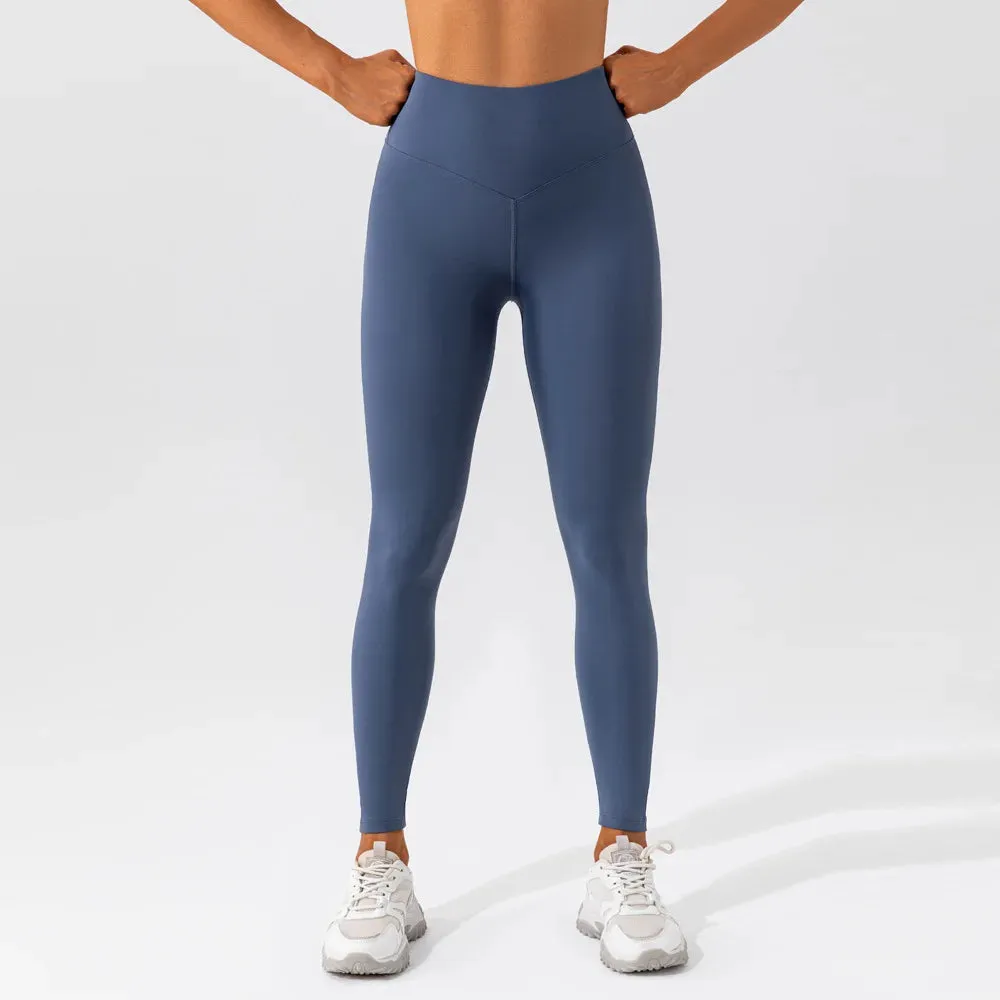 New Design High Waist Female Yoga Leggings Suit Soft Stretchy Sports Pants for Running and Outdoor Activities