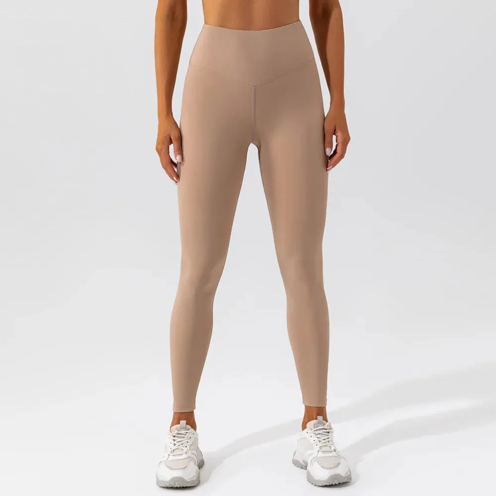 New Design High Waist Female Yoga Leggings Suit Soft Stretchy Sports Pants for Running and Outdoor Activities