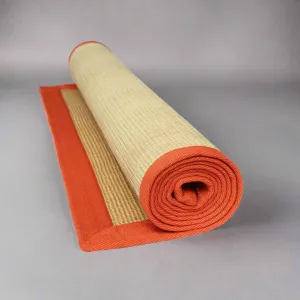 OnlyMat Eco-Friendly Jute Anti-Skid Yoga Mat With Orange Cotton Border
