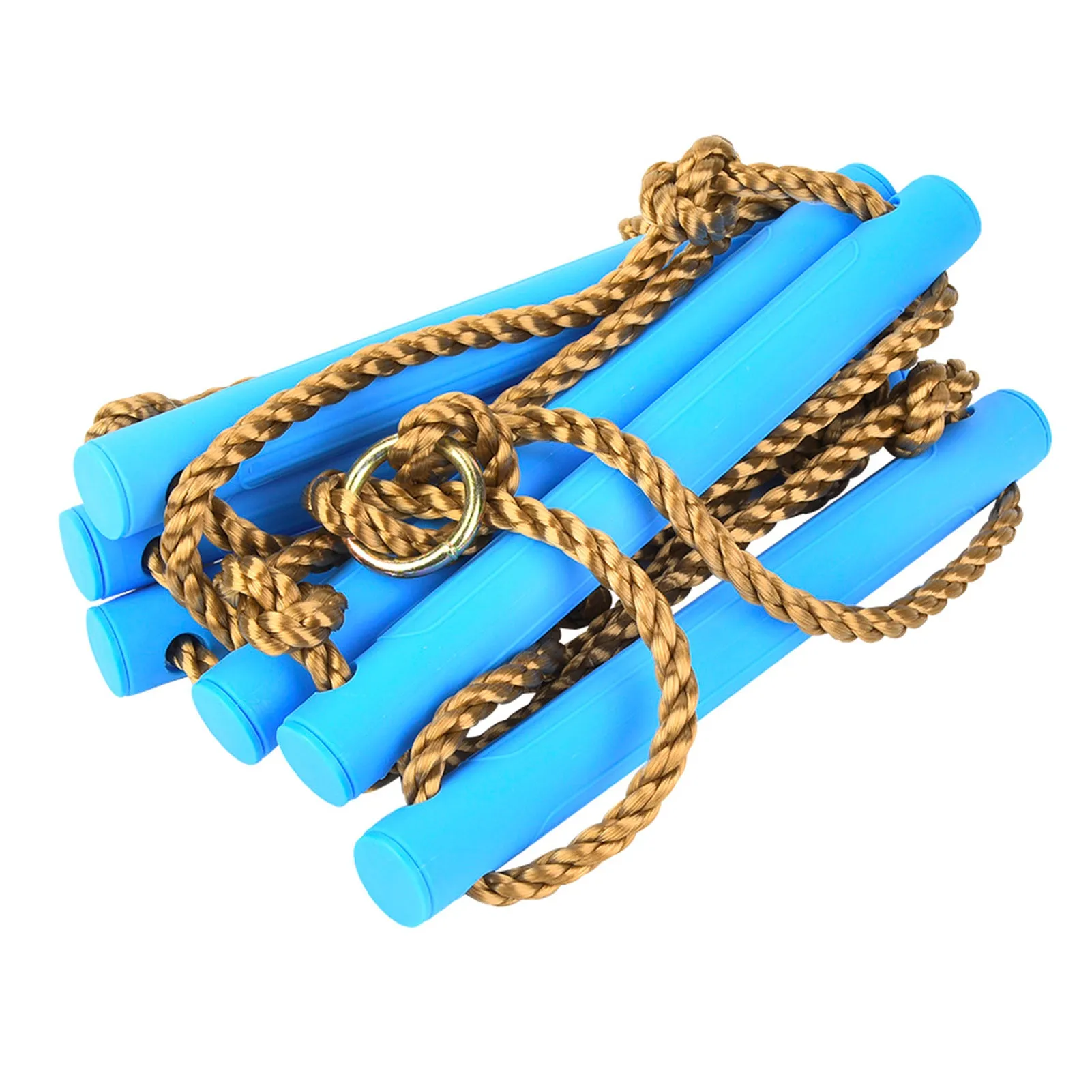Outdoor Plastic SiX section Children Kids Rope Climbing Ladder Toy Exercise Equipment (Blue)