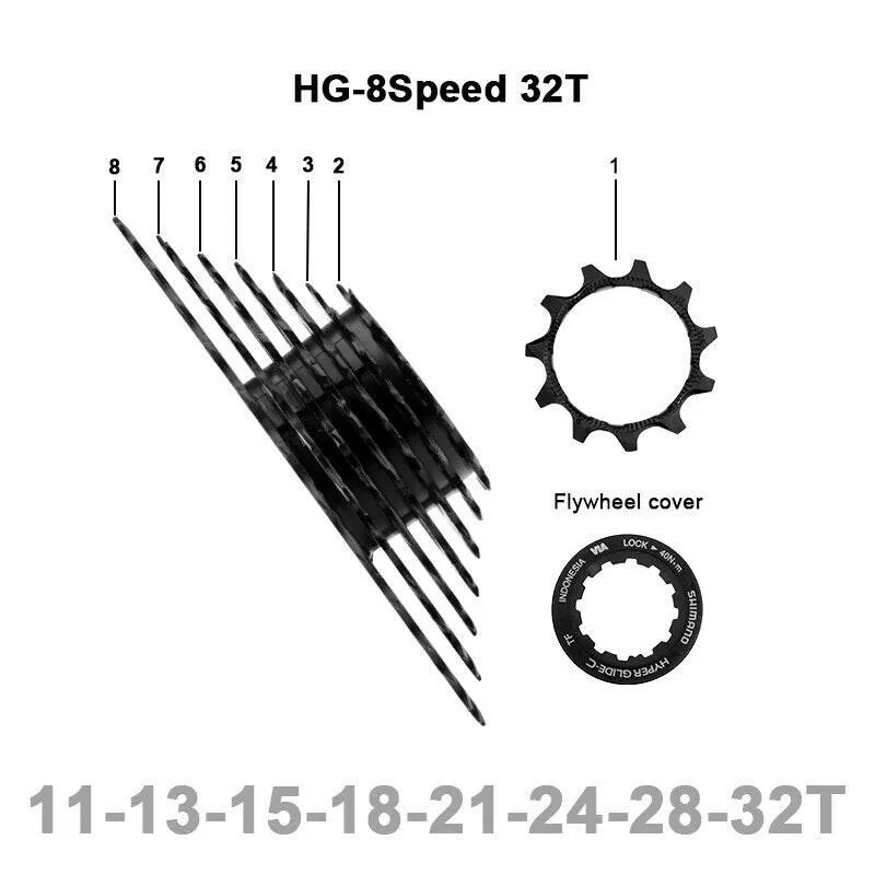 Shimano 8 Speed HG31 Flywheel Mountain Bike MTB Cassette CS-HG31-8 11-32/34T Bicycle Flywheel Folding MTB Bike Parts HG31-8