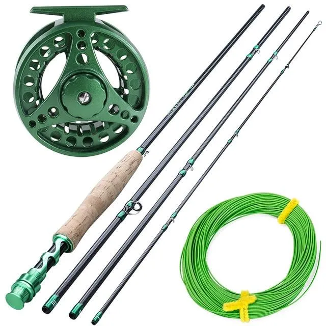 Sougayialng 2.7M Fly Fishing Rod Set #5/6 Fly Rod and Fly Reel Combo With Fishing Line Set Fishing Rod Tackle Pesca