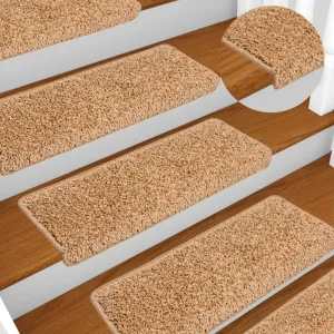 Stair Mats 10 pcs 65x21x4 cm Beige