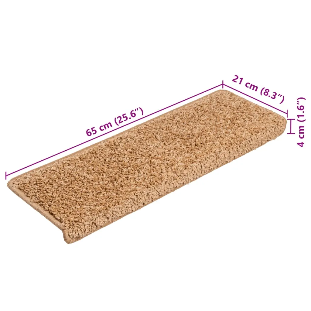 Stair Mats 10 pcs 65x21x4 cm Beige
