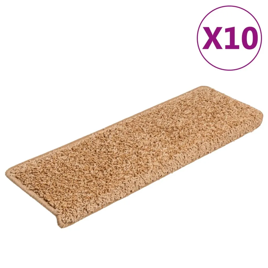 Stair Mats 10 pcs 65x21x4 cm Beige