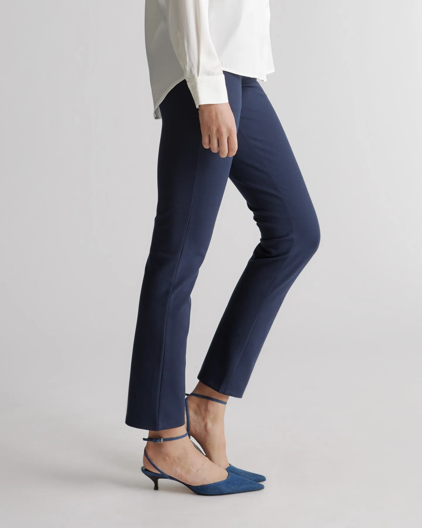 Ultra-Stretch Ponte Straight Leg Pocket Pants