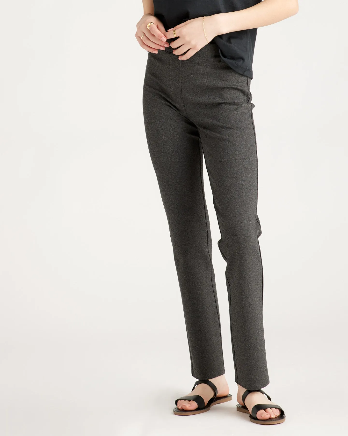 Ultra-Stretch Ponte Straight Leg Pocket Pants