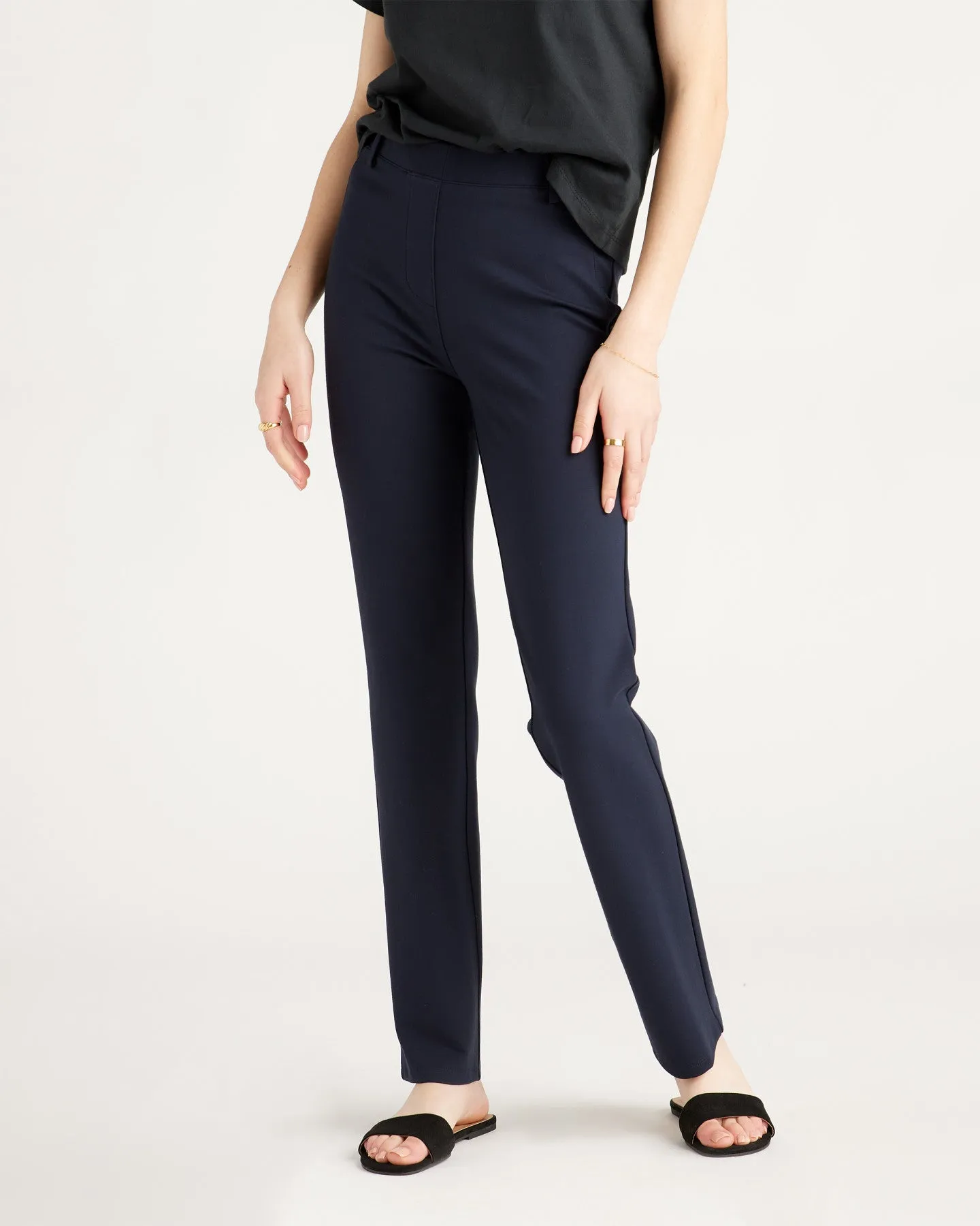 Ultra-Stretch Ponte Straight Leg Pocket Pants