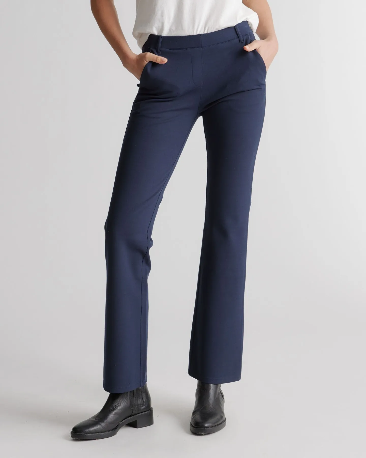 Ultra-Stretch Ponte Straight Leg Pocket Pants