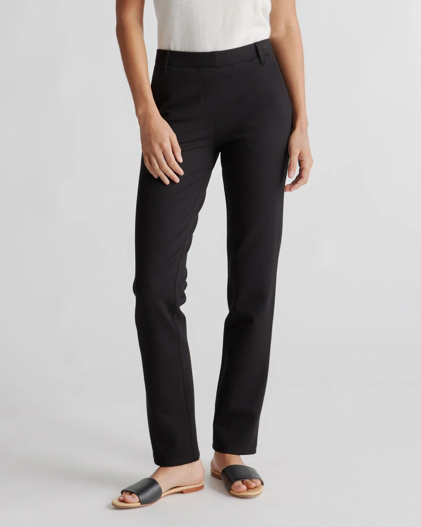 Ultra-Stretch Ponte Straight Leg Pocket Pants