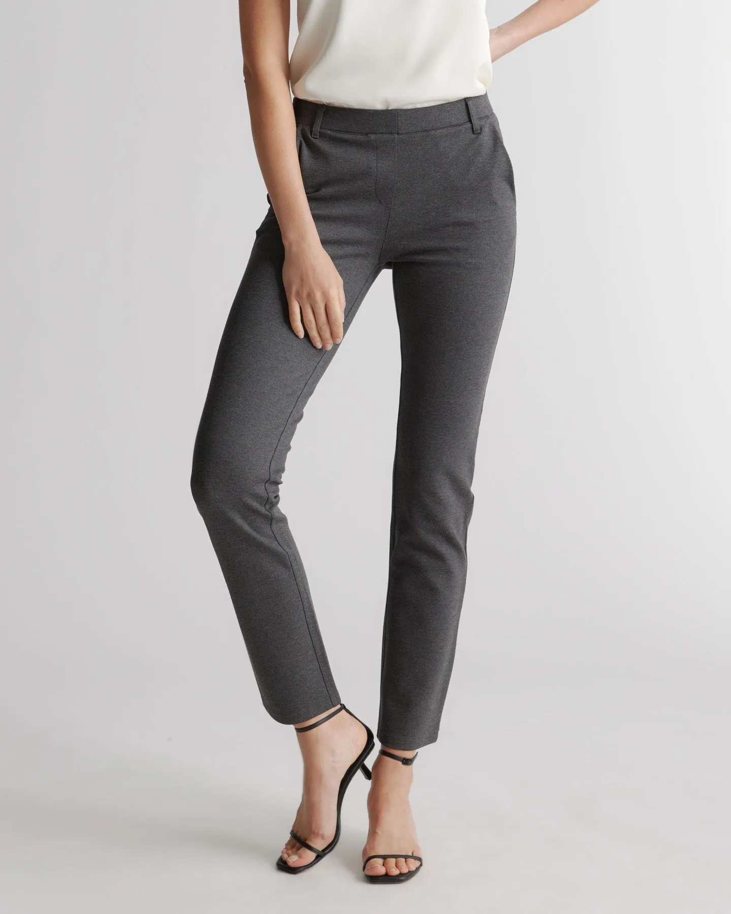 Ultra-Stretch Ponte Straight Leg Pocket Pants