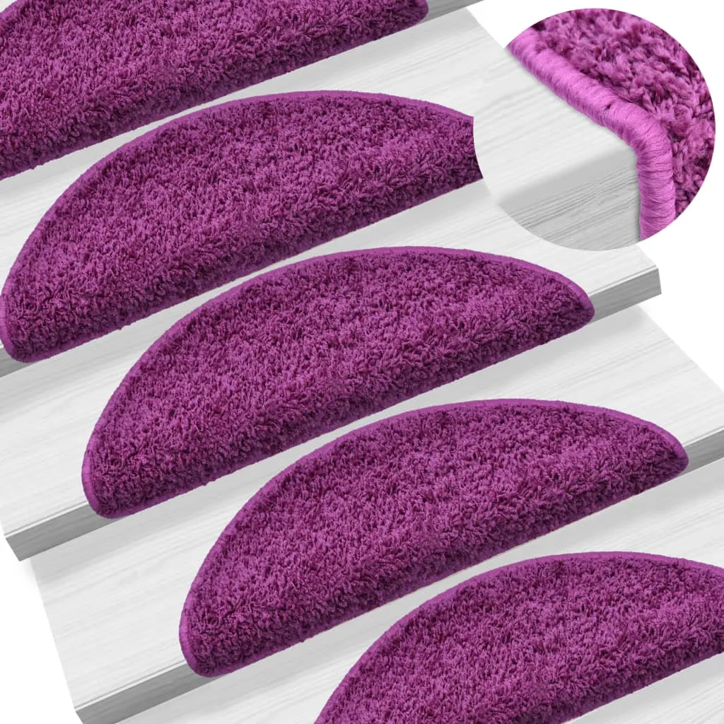 vidaXL Stair Mats 10 pcs 65x21x4 cm Violet
