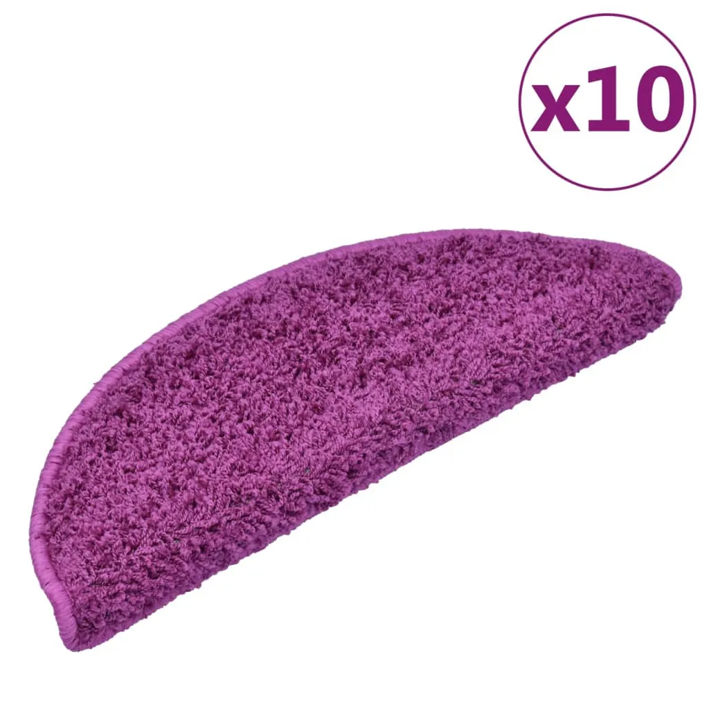 vidaXL Stair Mats 10 pcs 65x21x4 cm Violet