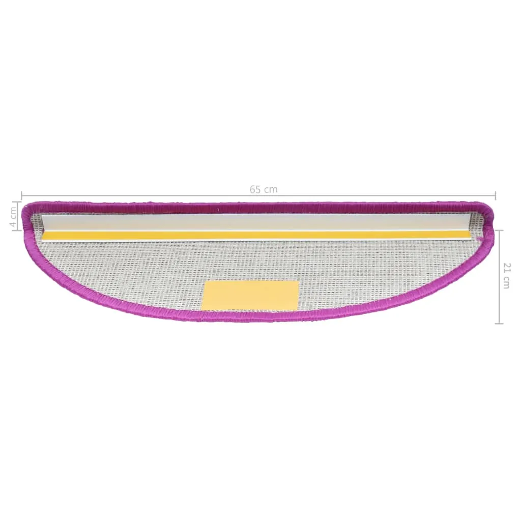 vidaXL Stair Mats 10 pcs 65x21x4 cm Violet