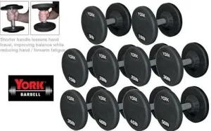 York Barbell Pro Style Rubber Encased Dumbbells (PAIRS)